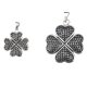 Flower Running Micro Rhinestone Four-leaf Clover Titanium Steel Pendant