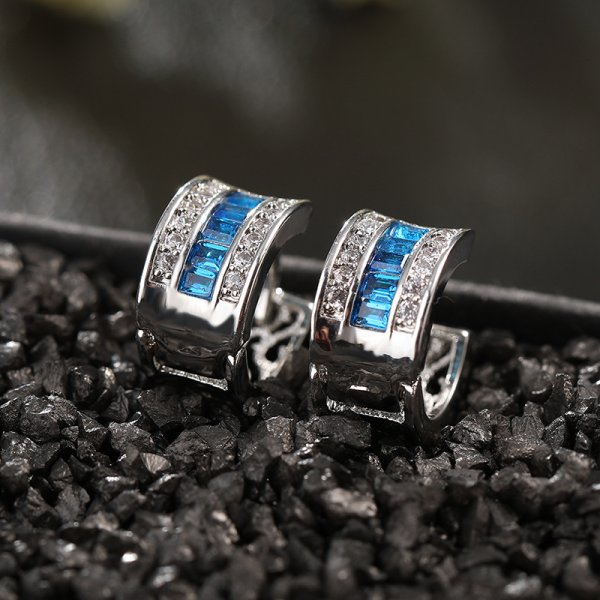 Women's Zircon Blue Vintage Earrings Fashion Jewelry