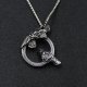 Viking Ring Crow Pendant Retro Trendy Titanium Steel Necklace