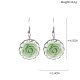 Emerald Flower Hollow Alloy Earrings