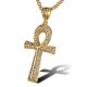 Mens Egyptian Ankh Cross Pendant With Stainless Steel Chain